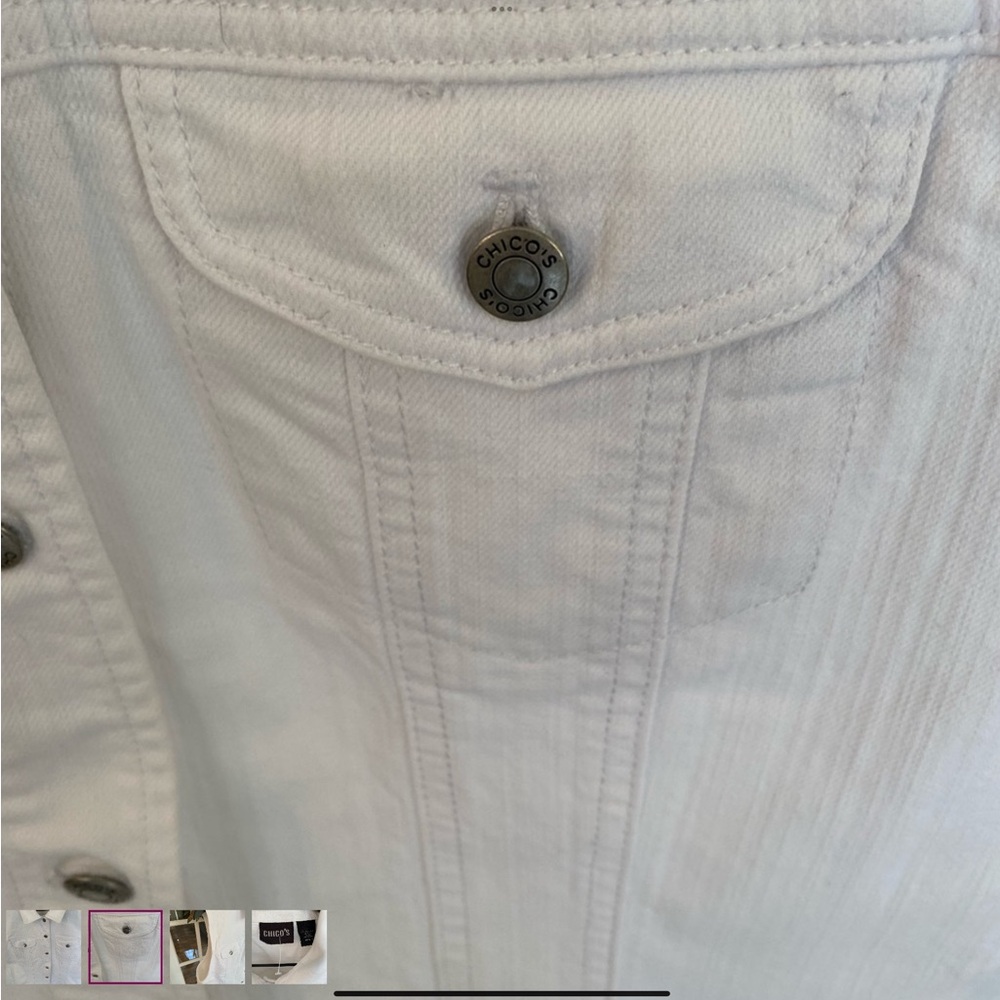 NWOT Chico's White Jean vest - Picture 5 of 6
